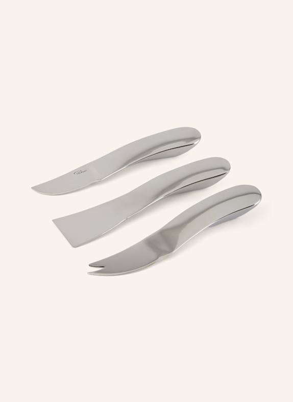 PHILIPPI 3-piece WAVE cheese cutlery set SILVER