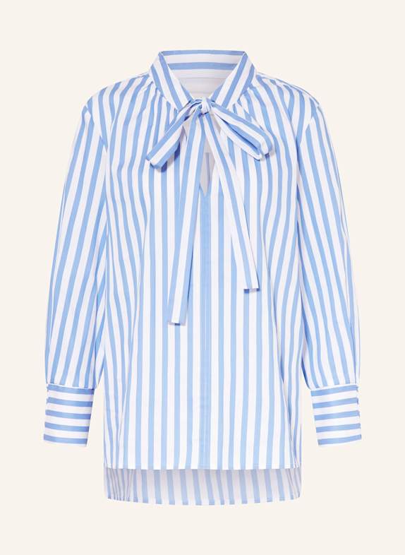 MORE Schluppenbluse HELLBLAU/ WEISS