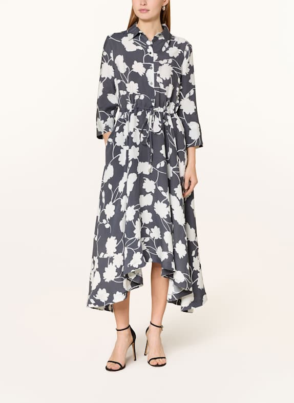MORE Kleid mit 3/4-Arm BLAUGRAU/ WEISS