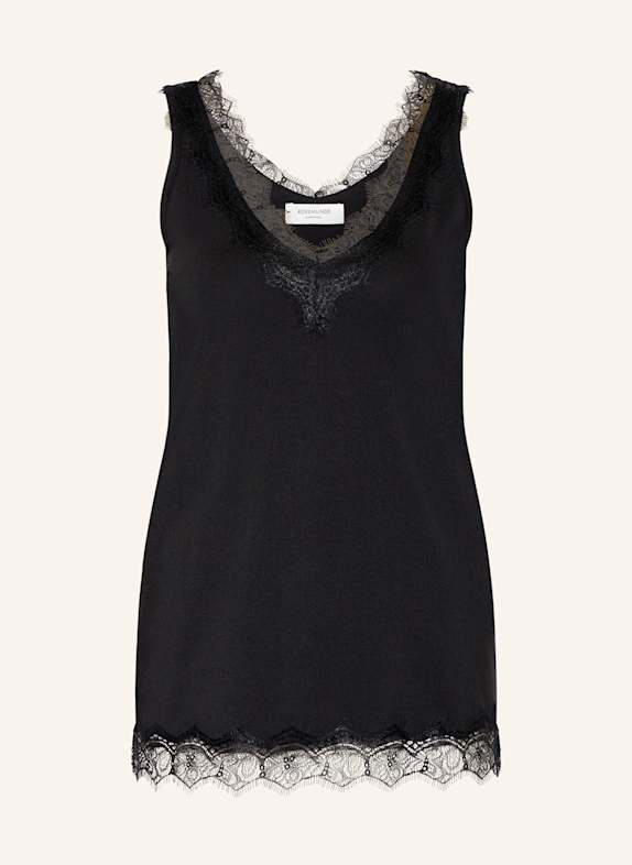 rosemunde Top mit Spitzenbesatz SCHWARZ