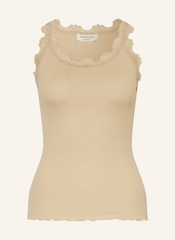 rosemunde Seidentop BABETTE mit Spitze BEIGE