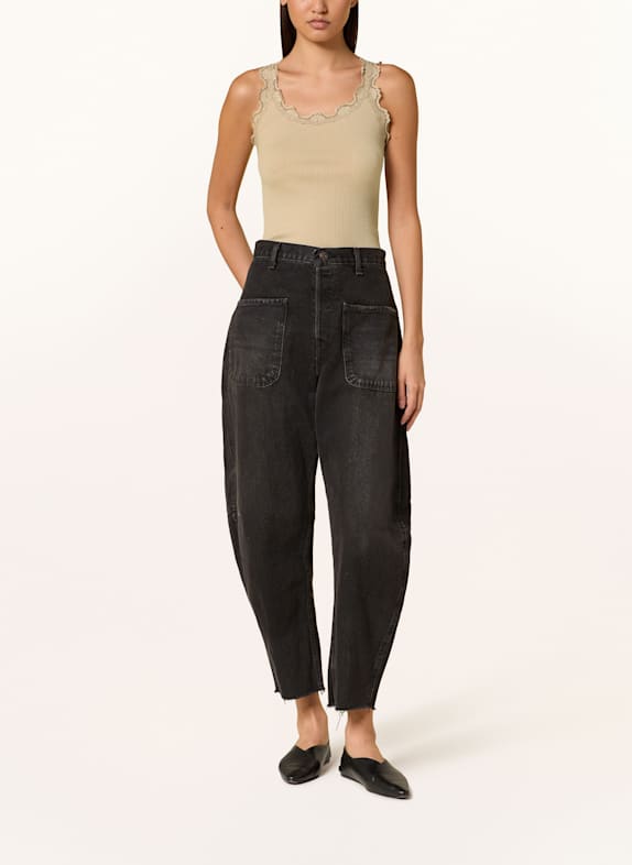rosemunde Zijden top BABETTE met kant BEIGE