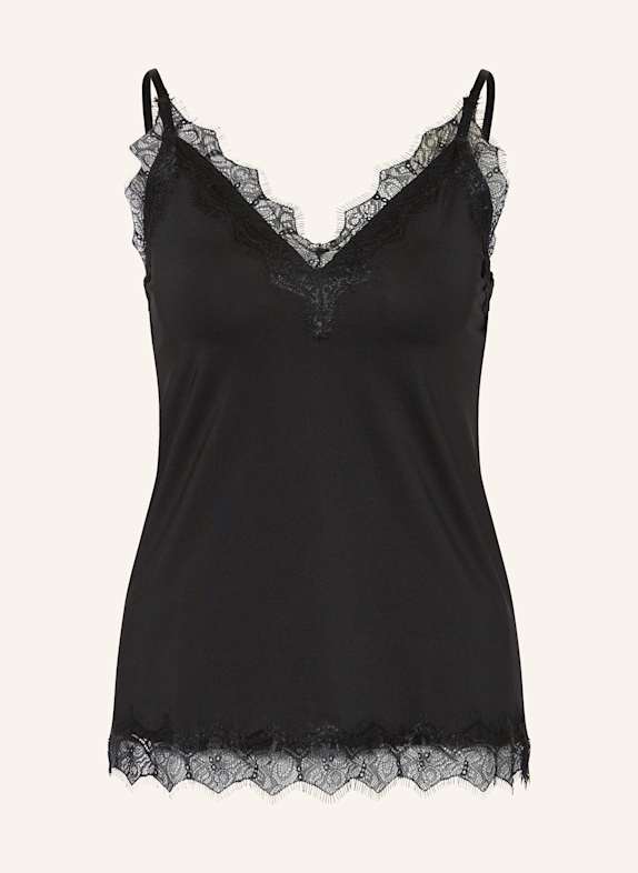 rosemunde Top BILLIE mit Spitze SCHWARZ