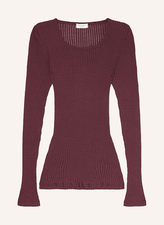 rosemunde Longsleeve aus Seide DUNKELROT