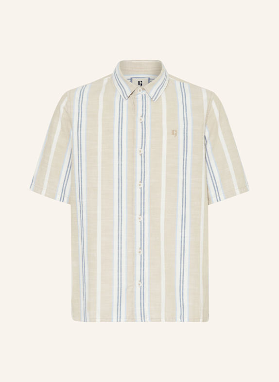 GARCIA Kurzarm-Hemd CREME/ WEISS/ HELLBLAU