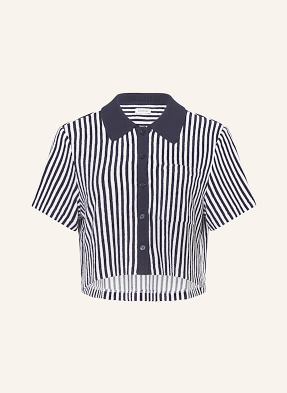 SIMKHAI Shirt blouse IRELAND made of terry cloth DARK BLUE/ WHITE