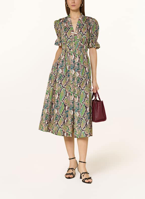 DIANE VON FURSTENBERG Kleid ERICA HELLBRAUN/ GRÜN/ DUNKELBRAUN