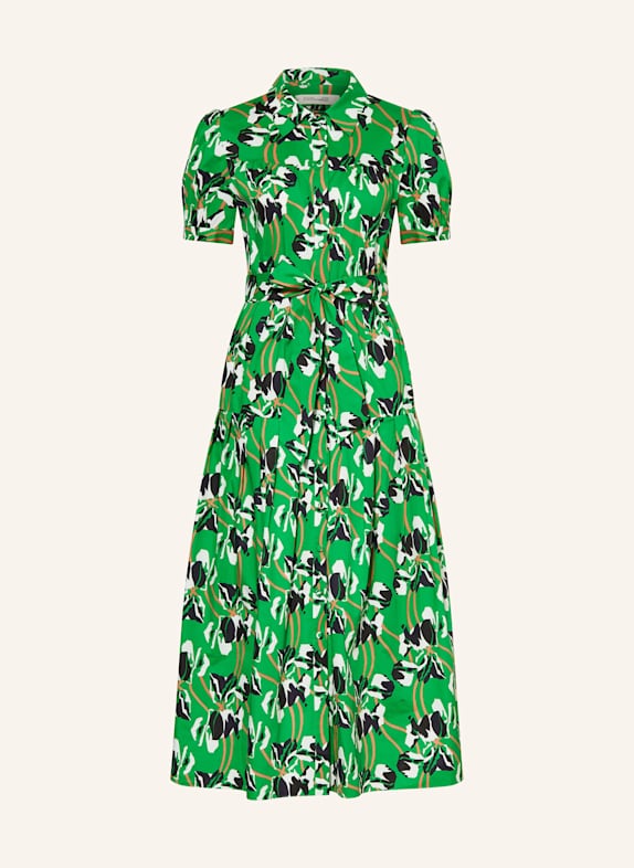 DIANE VON FURSTENBERG Hemdblusenkleid JONAH GRÜN/ WEISS/ SCHWARZ