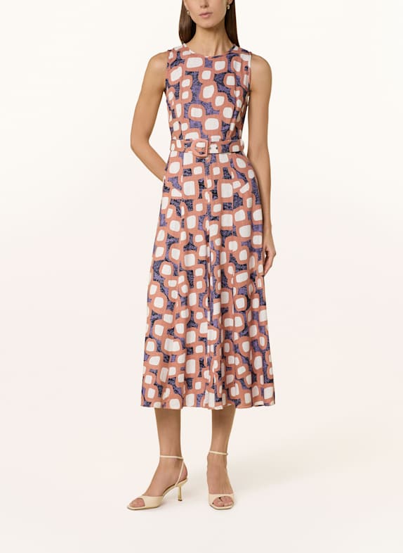 drawstring-waist linen shirt dress Verde Dress ELLIOT with linen ROSE/ LIGHT PURPLE/ DARK PURPLE