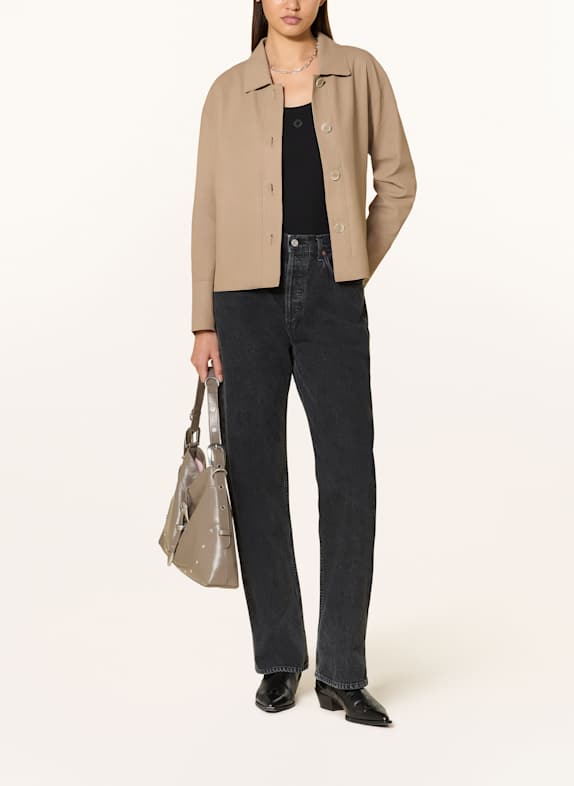 OAKWOOD Lederjacke BEIGE