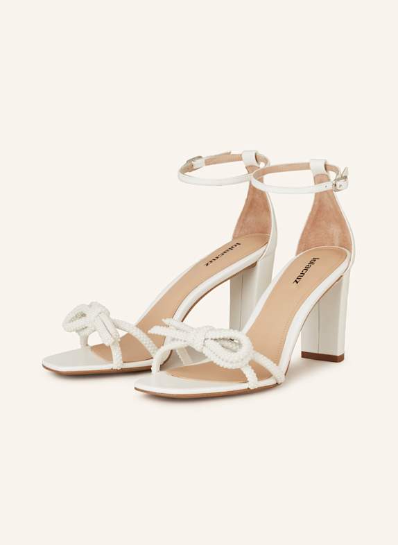 Lola Cruz Sandaletten CAROLINE mit Schmuckperlen WEISS