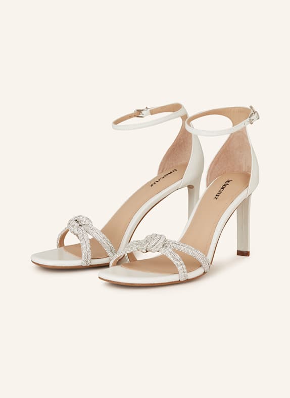 Lola Cruz Sandaletten JUNE mit Schmucksteinen WEISS/ SILBER