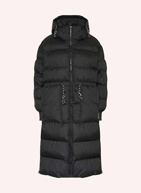adidas by Stella McCartney Płaszcz pikowany z odpinanymi rękawami CZARNY