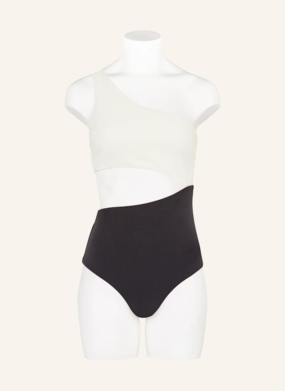 JETS Australia One-shoulder badpak VERSA RIB ZWART / WIT