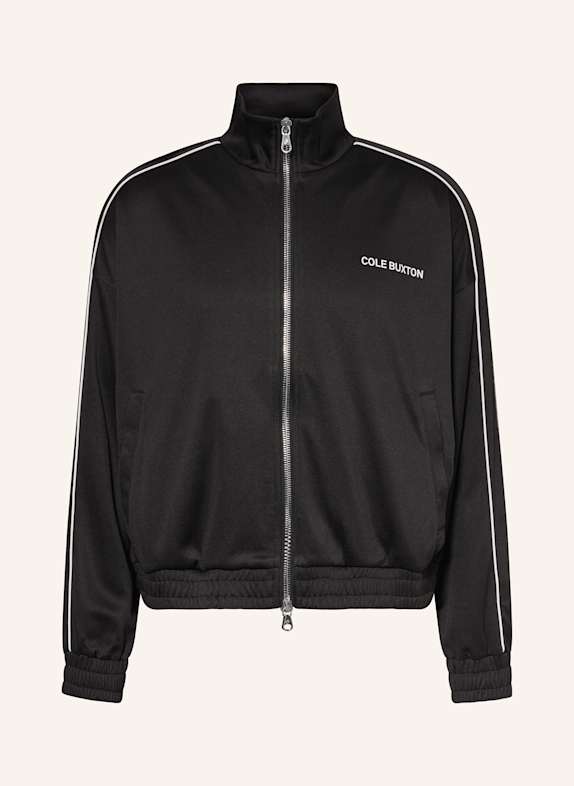 COLE BUXTON Sweatjacke PIPED mit Galonstreifen SCHWARZ