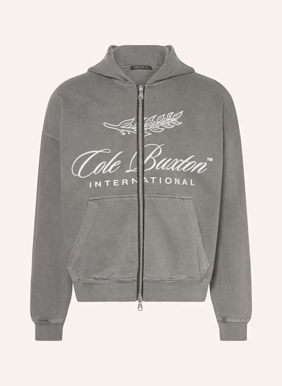 COLE BUXTON INTERNATIONAL ZIPPED sweat jacket GRAY/ WHITE