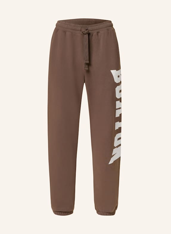 COLE BUXTON Pants in jogger style BROWN/ WHITE