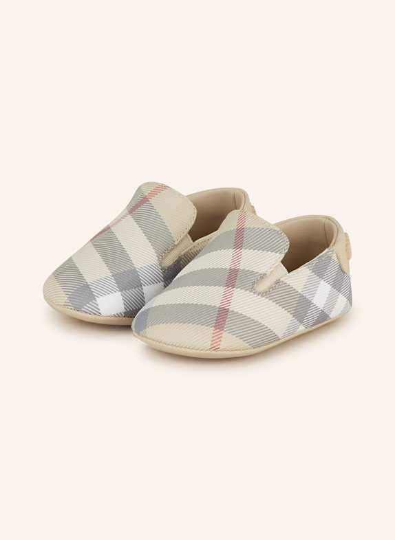 BURBERRY Krabbelschuhe BEIGE/ CREME/ ROT