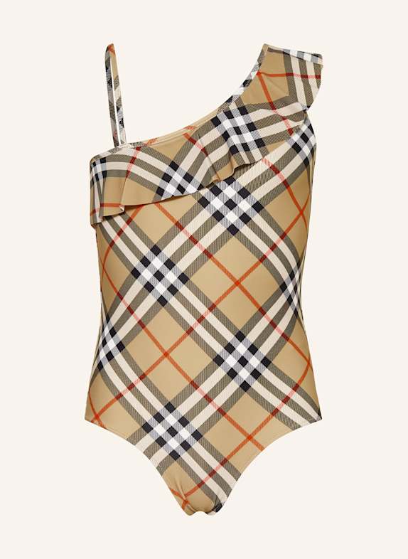 BURBERRY Badeanzug BEIGE/ SCHWARZ/ ROT