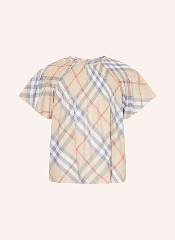 BURBERRY Blusenshirt BEIGE/ SCHWARZ/ ROT