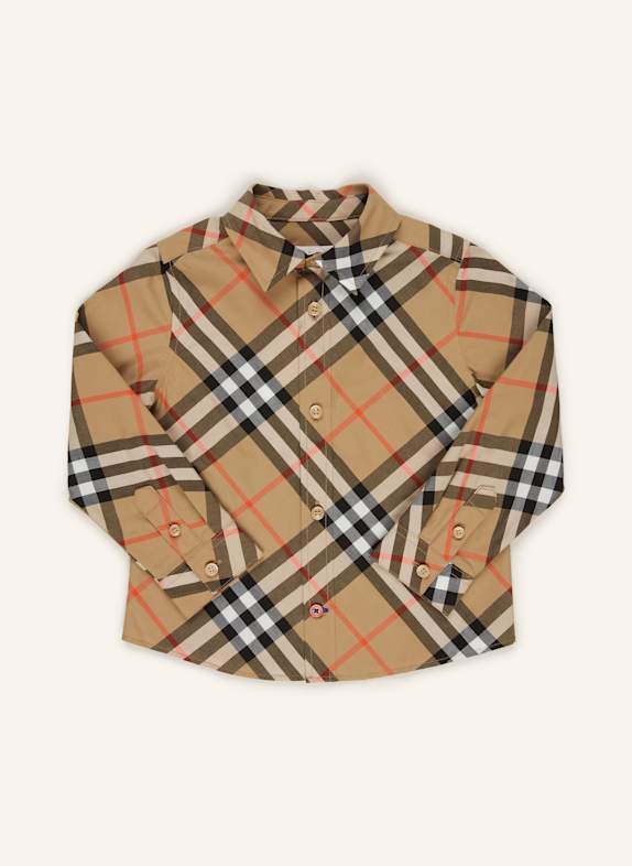 BURBERRY Hemd BEIGE/ SCHWARZ/ ROT