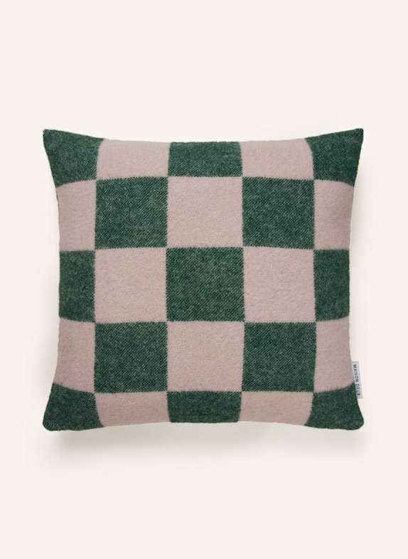 MAISON DEUX Dekokissenhülle CHECKERBOARD HELLROSA/ GRÜN