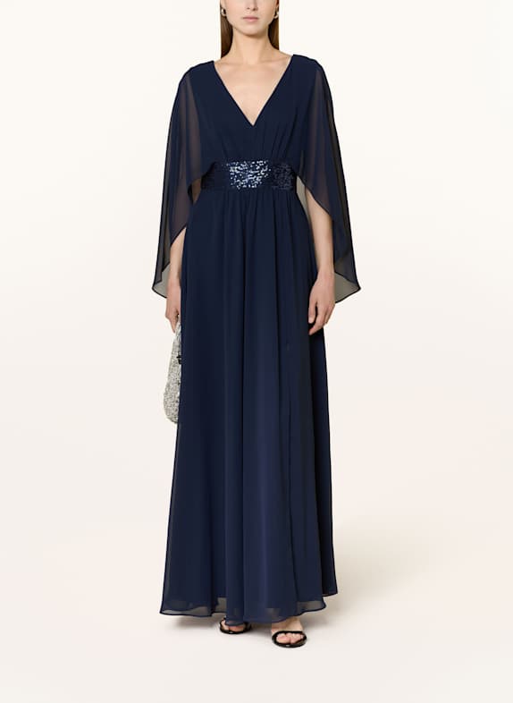SWING Abendkleid mit Pailletten DUNKELBLAU