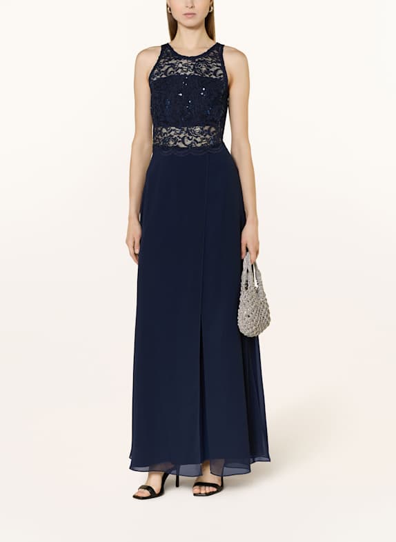 SWING Abendkleid mit Pailletten DUNKELBLAU