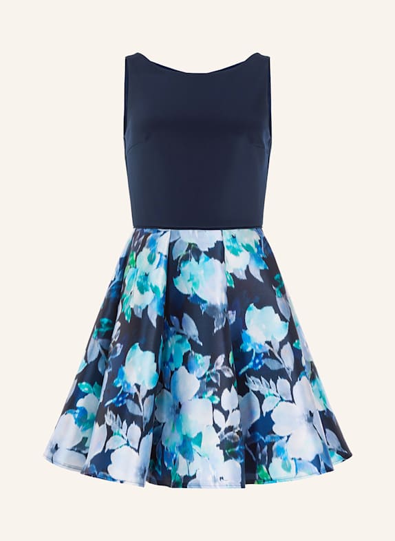 SWING Cocktailkleid im Materialmix DUNKELBLAU/ TÜRKIS/ MINT