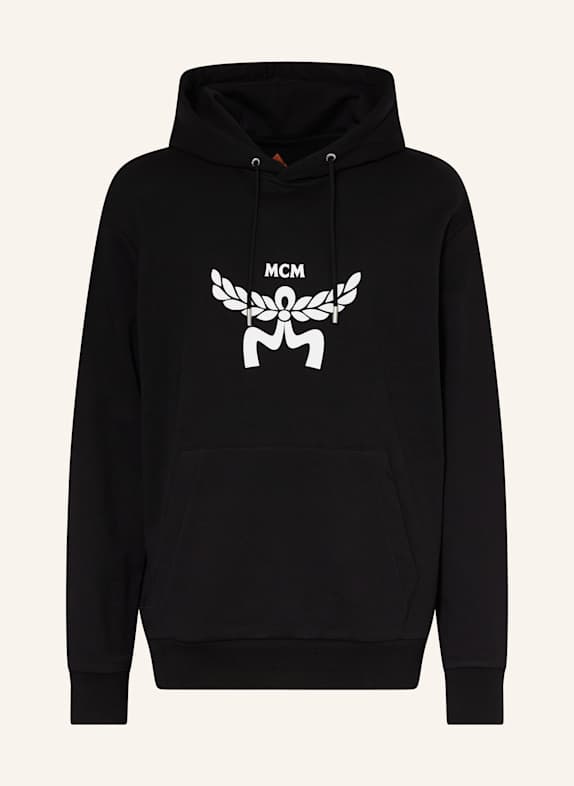 MCM Mikina s kapucí ČERNÁ/ BÍLÁ