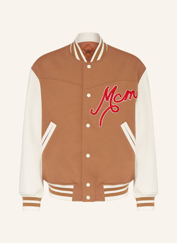 MCM College-Jacke COGNAC/ ECRU/ ROT