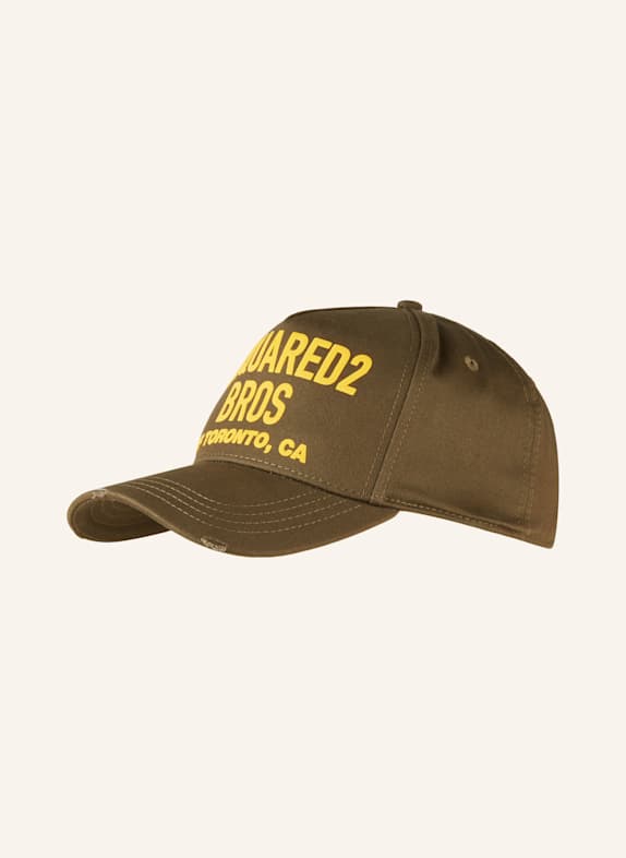 DSQUARED2 Cap GABARDINE BROS KHAKI/ ORANGE