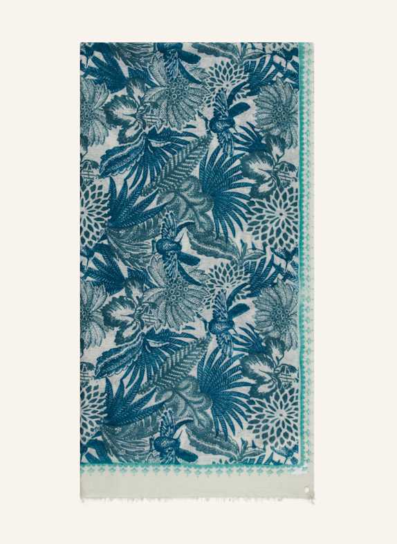 friendly hunting Cashmere-Schal PETROL/ ECRU