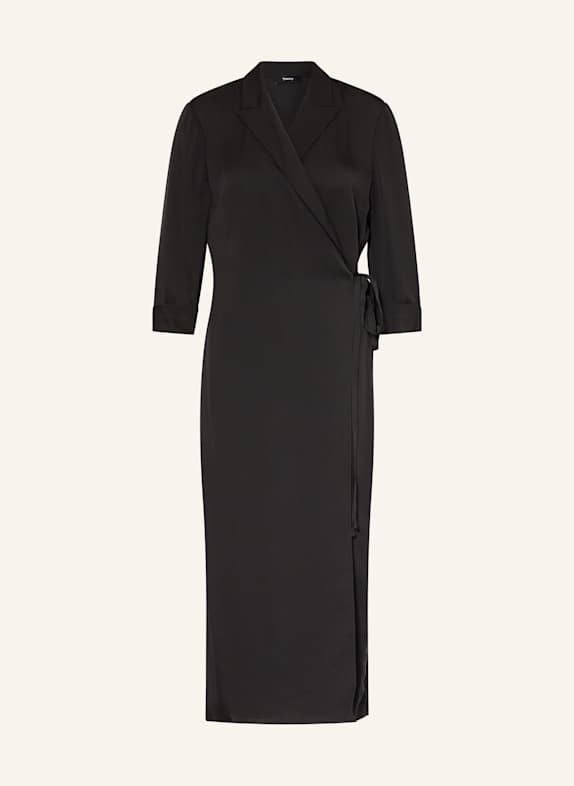 Theory Wickelkleid aus Seide mit 3/4-Arm SCHWARZ