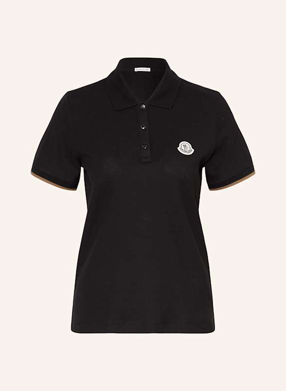 MONCLER Koszulka polo z piki CZARNY