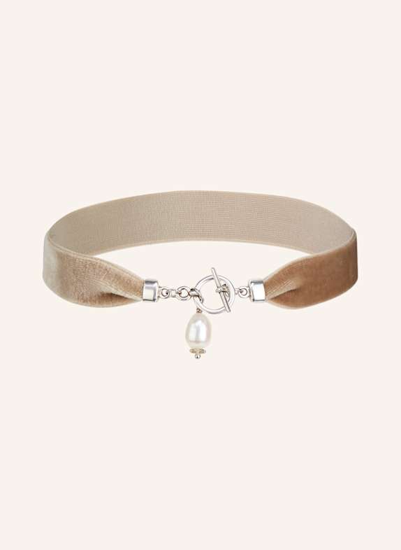 BETTINA SCHARRER Velvet choker BEIGE