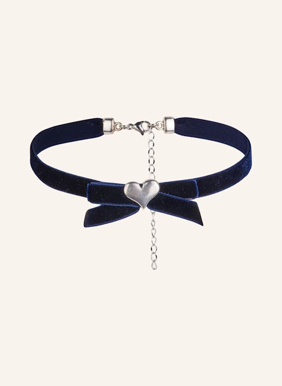 BETTINA SCHARRER Choker z aksamitu GRANATOWY