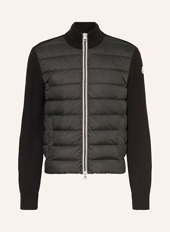 MONCLER Daunenjacke im Materialmix SCHWARZ