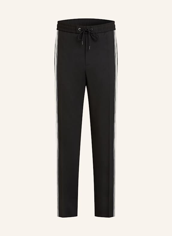 MONCLER Spodnie w stylu dresowym z lampasami CZARNY/ BIAŁY