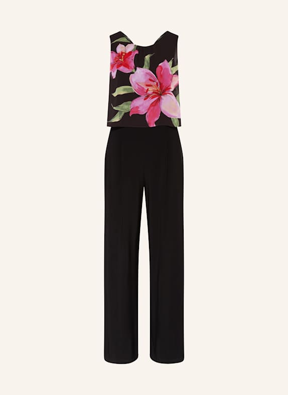 Joseph Ribkoff SIGNATURE Jersey jumpsuit BLACK/ PINK/ GREEN