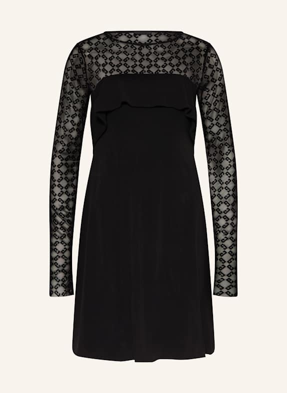 GIVENCHY Kleid mit Glitzergarn und Volants SCHWARZ