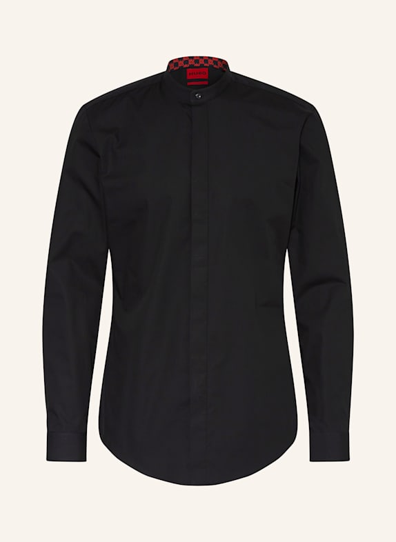 HUGO Hemd KALEB Slim Fit mit Stehkragen SCHWARZ