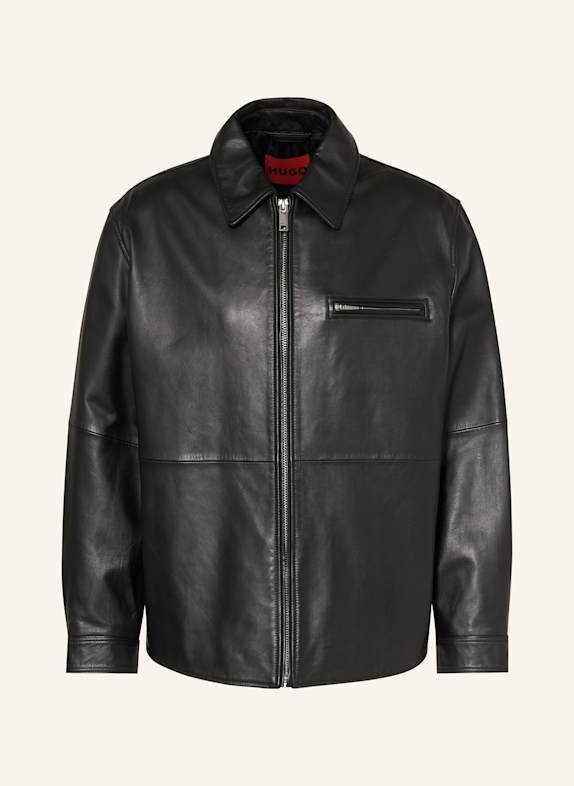 HUGO Lederjacke LARKOT SCHWARZ