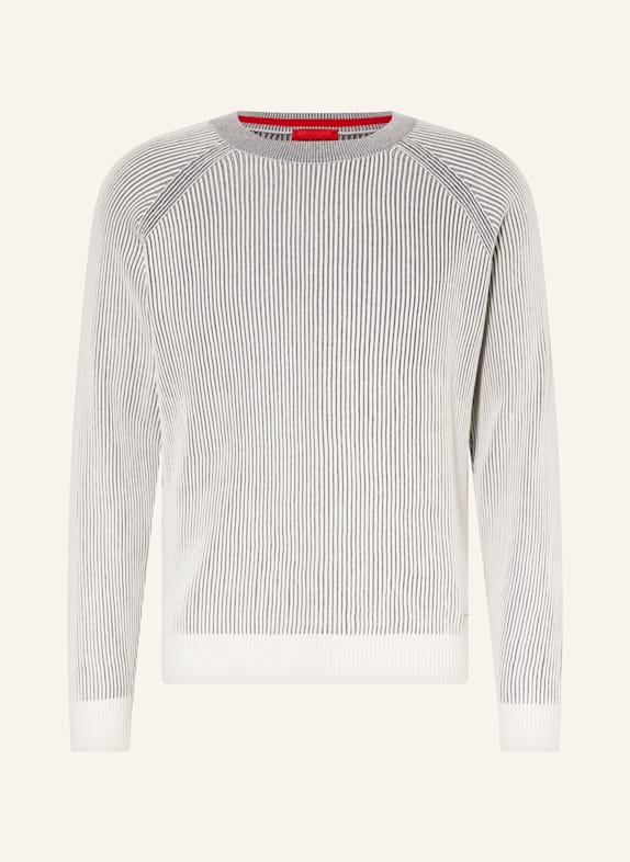 HUGO Pullover SQUIZZO WEISS/ GRAU