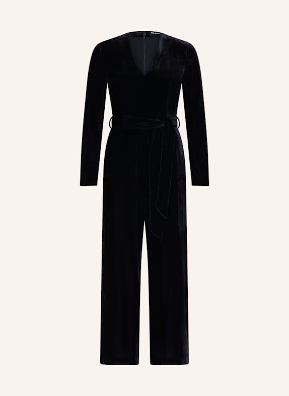 WHISTLES Samt-Jumpsuit ELORA DUNKELBLAU