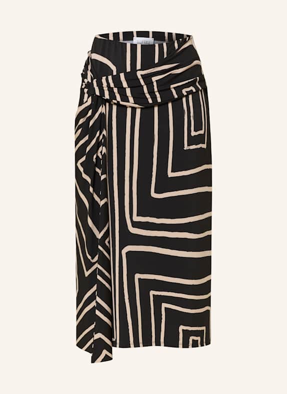 Joseph Ribkoff Jerseyrock in Wickeloptik SCHWARZ/ BEIGE