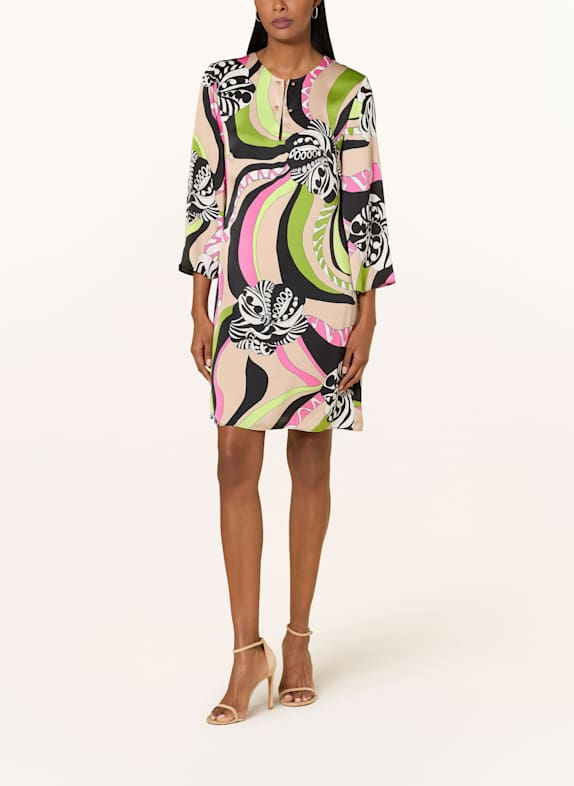 Joseph Ribkoff Satinkleid mit 3/4-Arm SCHWARZ/ BEIGE/ PINK