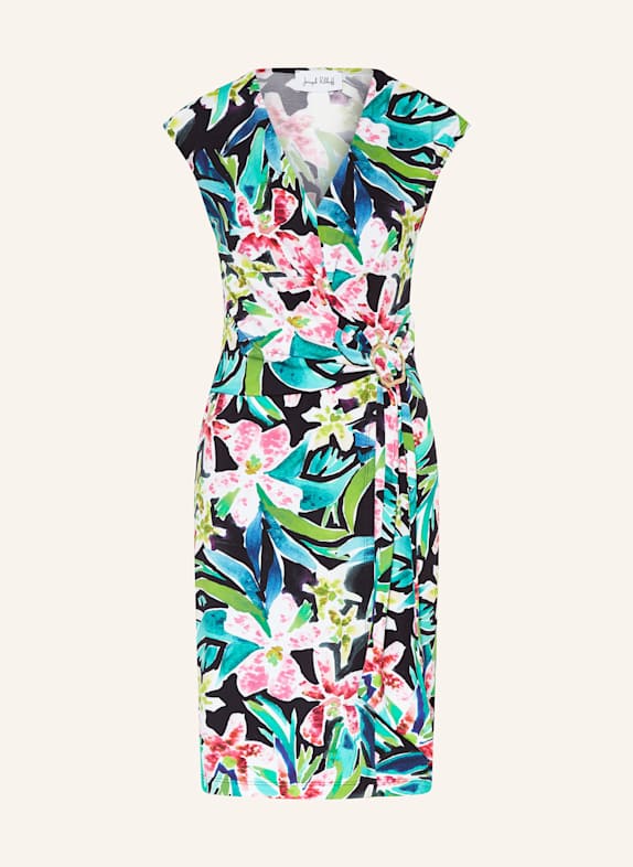 Joseph Ribkoff Jerseykleid in Wickeloptik SCHWARZ/ GRÜN/ PINK
