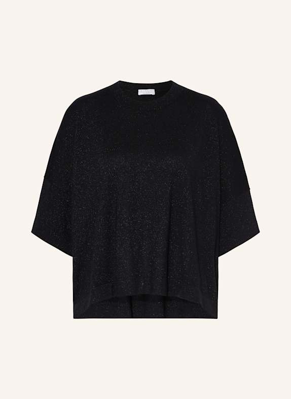 BRUNELLO CUCINELLI Strickshirt mit Cashmere und Glitzergarn SCHWARZ