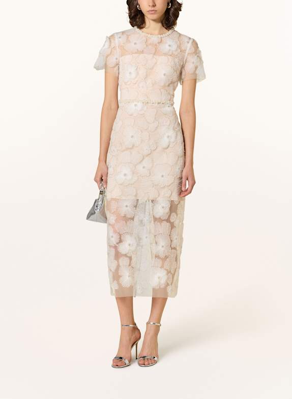 self-portrait Cocktail dress with decorative beads WHITE